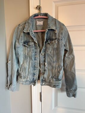 Old Navy Light Blue Distressed Denim Jacket